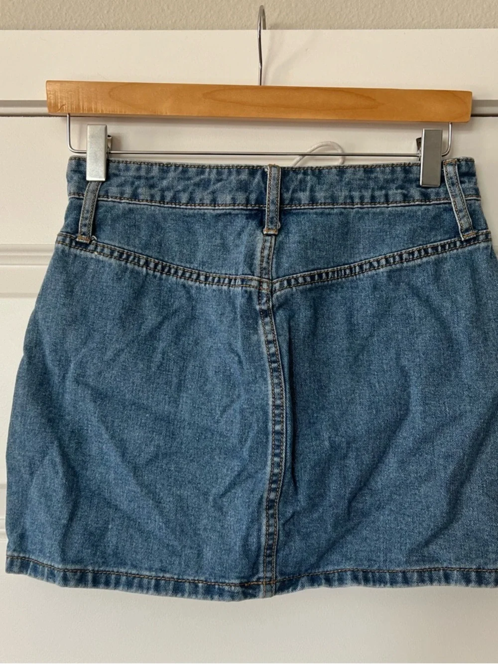 GUESS Denim Mini Skirt Size XS Blue Lace Up High Rise 100% Cotton Y2K‎ Flaw